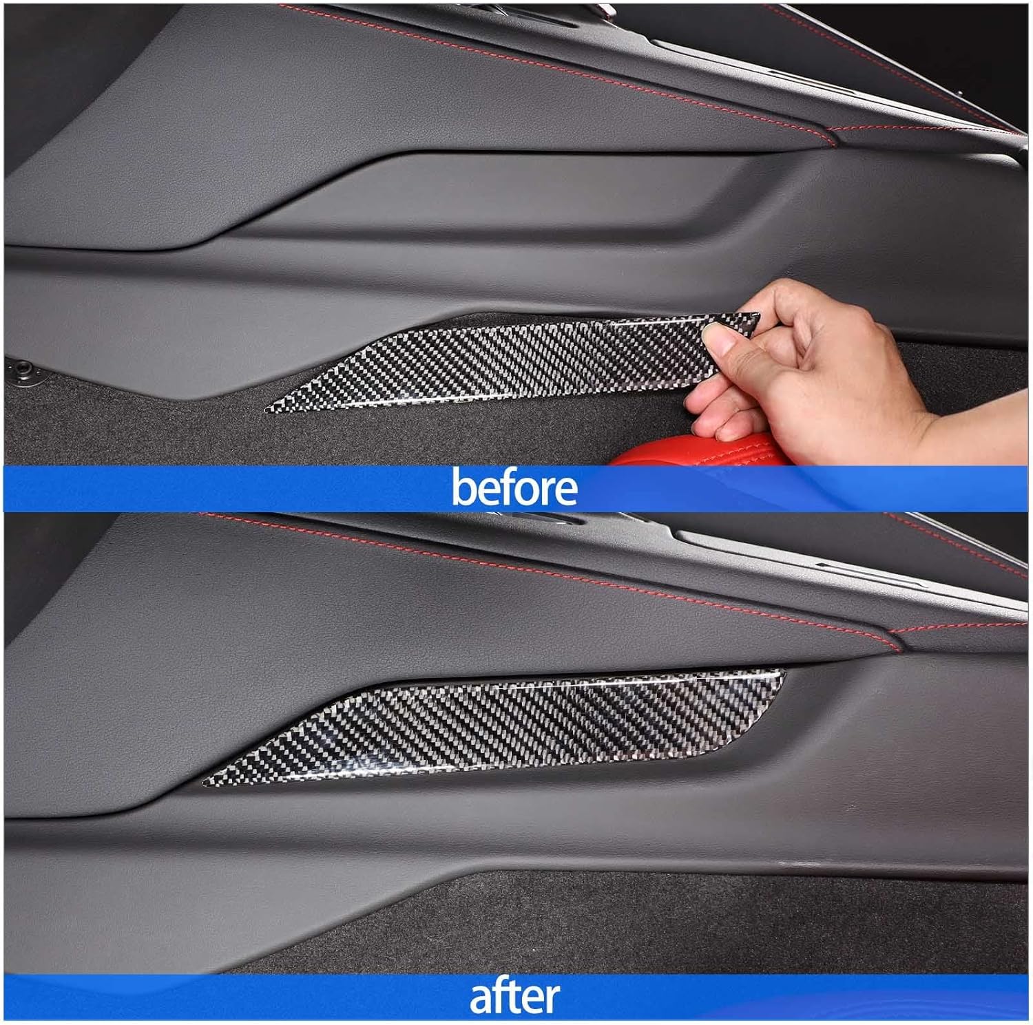 Cubierta de caja de almacenamiento para panel de palanca de cambios de consola central para Chevrolet Corvette C8 Z06 2020-2024, calcomanías de