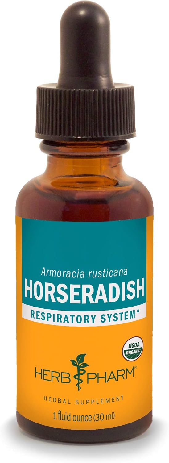 Herb Pharm Extracto líquido de rábano picante orgánico certificado para apoyo del sistema respiratorio – 1 onza (DHRAD01)