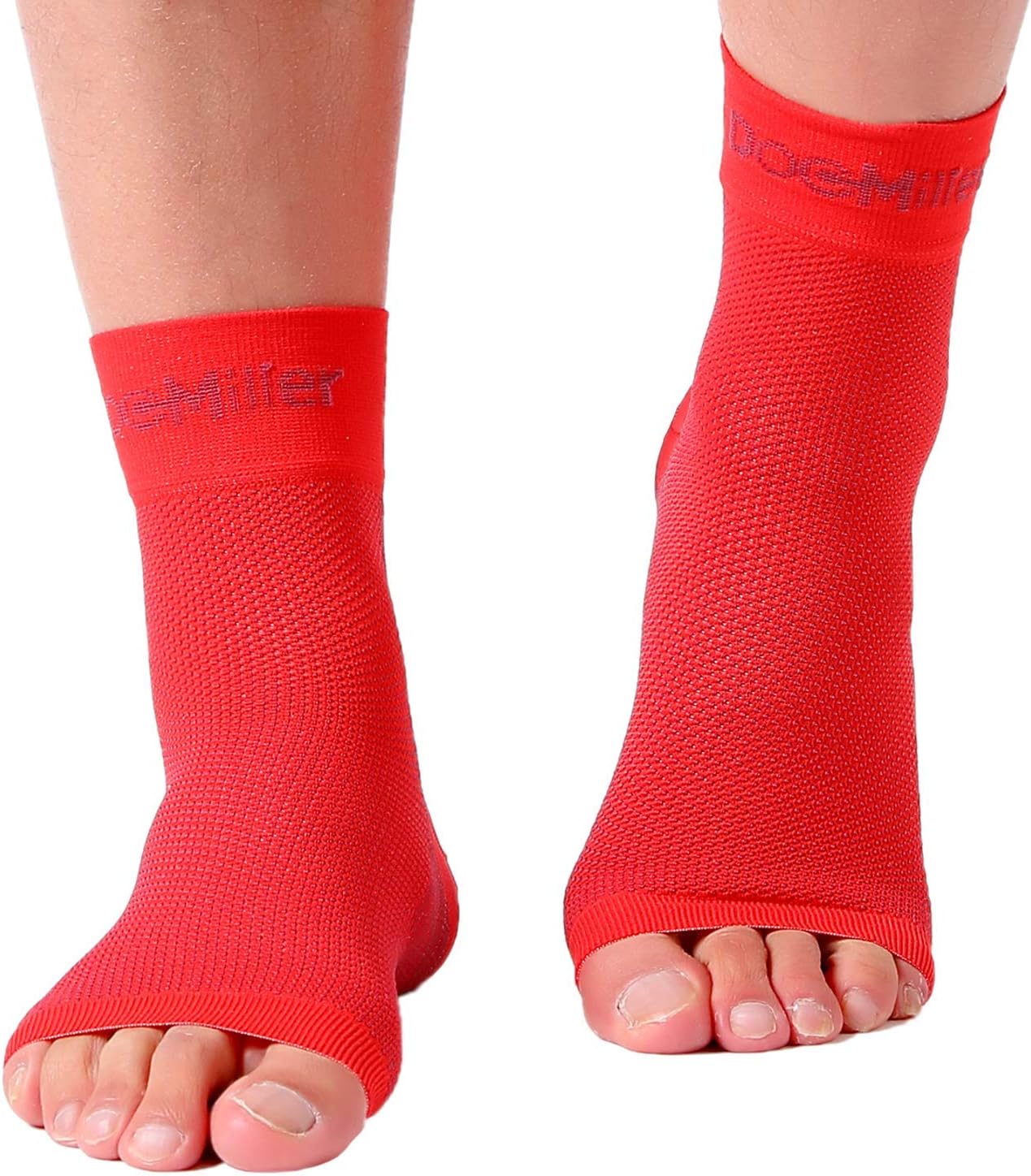Doc Miller Manga de compresión de tobillo y pie para aliviar el dolor, tendinitis de Aquiles, neuropatía, nano calcetines para mujeres y hombres,