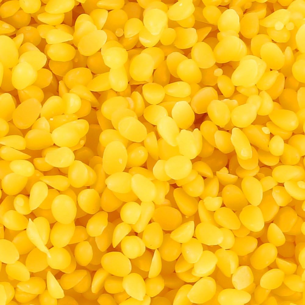 Cera de abejas, perlas de cera de abejas de 1.76 oz (50 g), color amarillo, calidad alimentaria, cera de abeja, materiales cosméticos para
