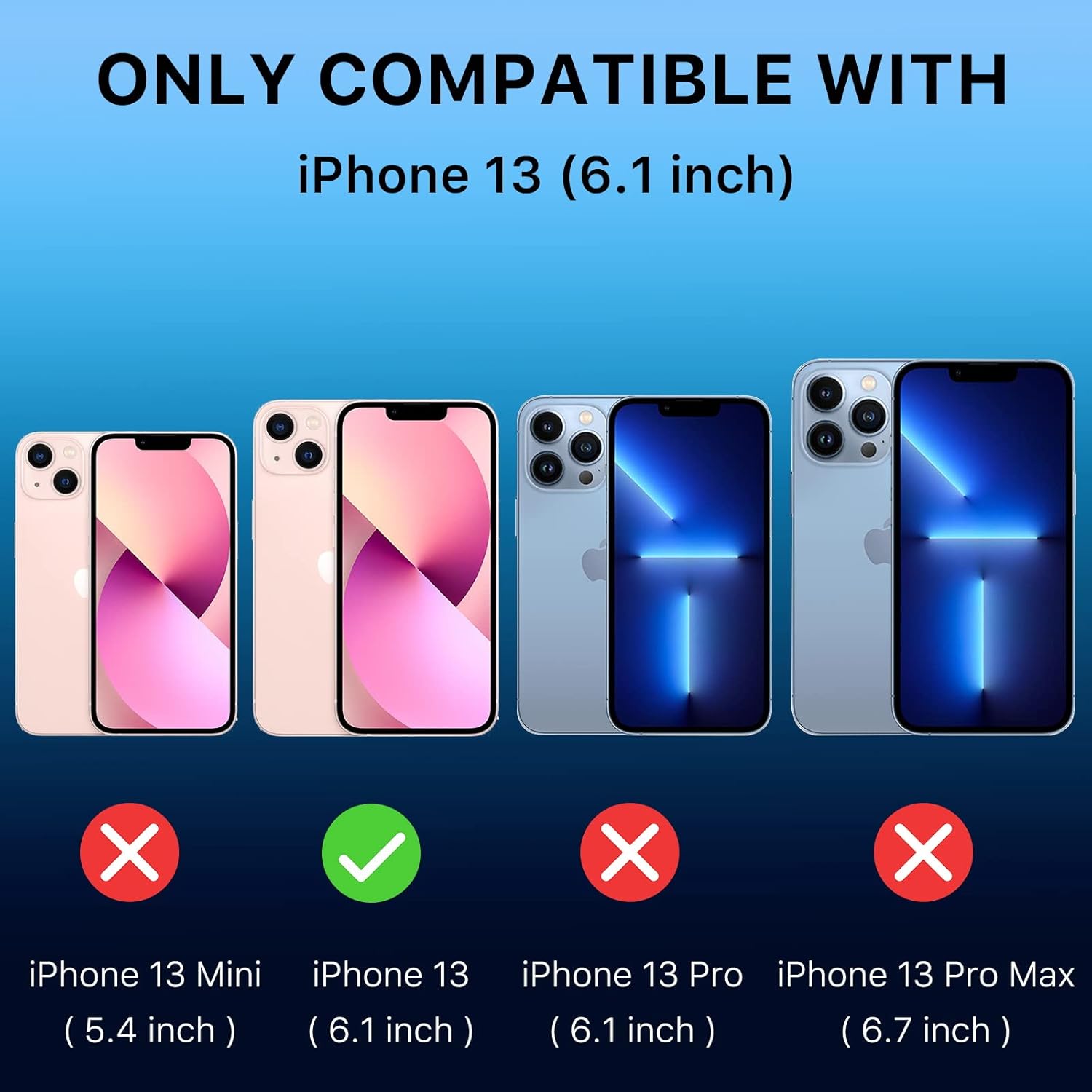 MYBAT PRO Maverick Series – Funda a prueba de golpes, para iPhone 13, con funda de clip para cinturón y vidrio templado, 6.1 pulgadas, resistente