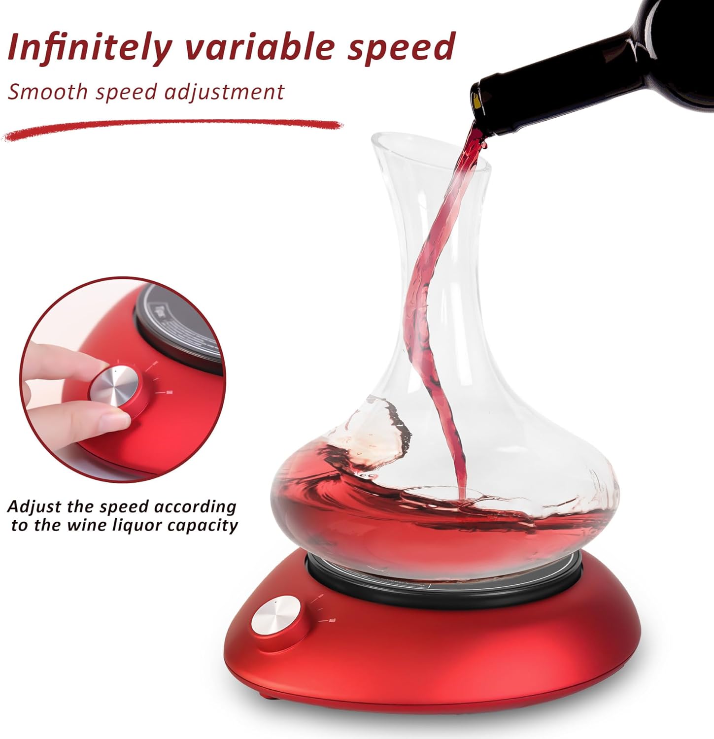Decantador eléctrico para vino. Decantador de vino de rotación automática. Compatible con copas de vino. Regalo ideal para amantes del vino,