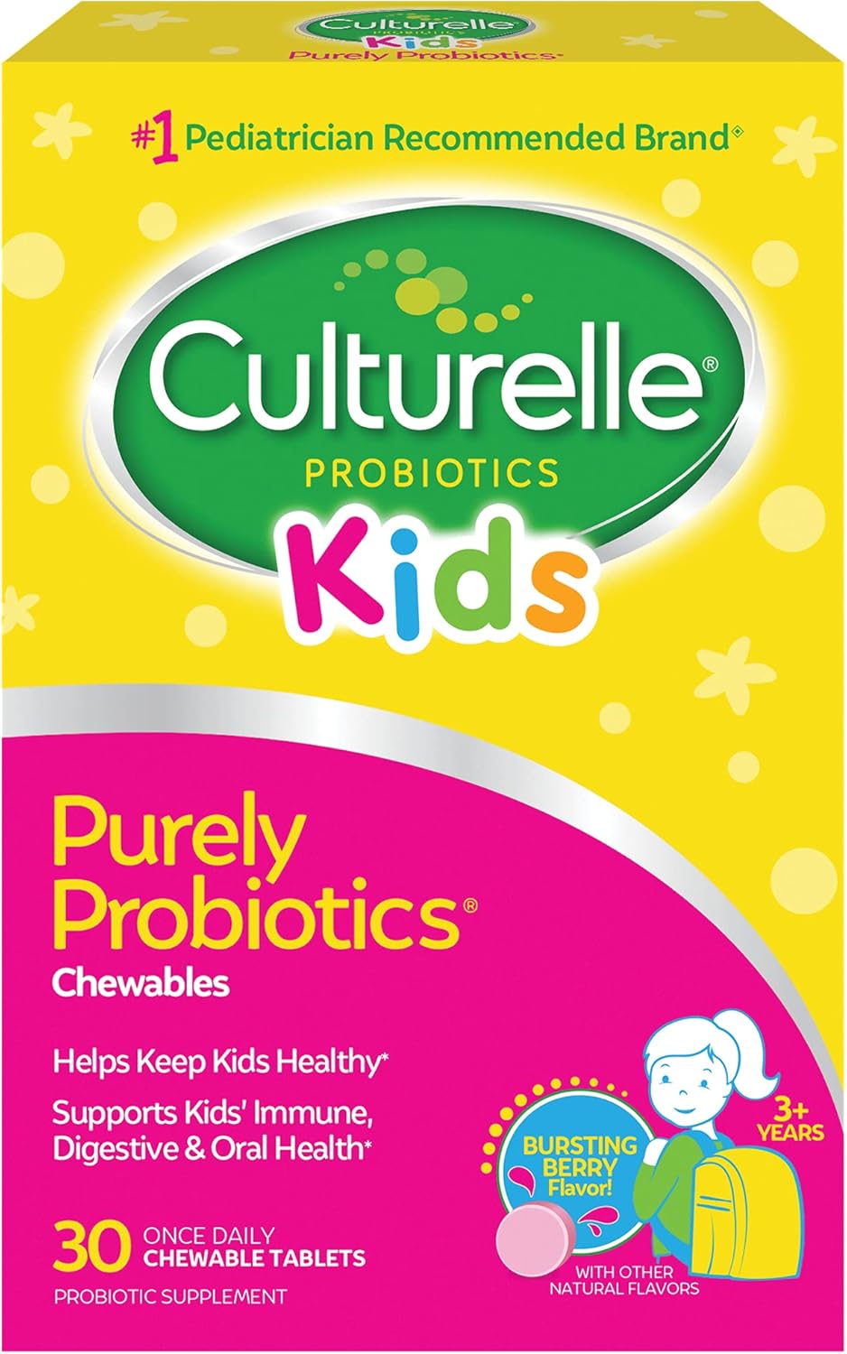 Culturelle Probióticos masticables para niños, salud digestiva e inmunológica, salud digestiva diaria probióticos masticables para hombres y mujeres