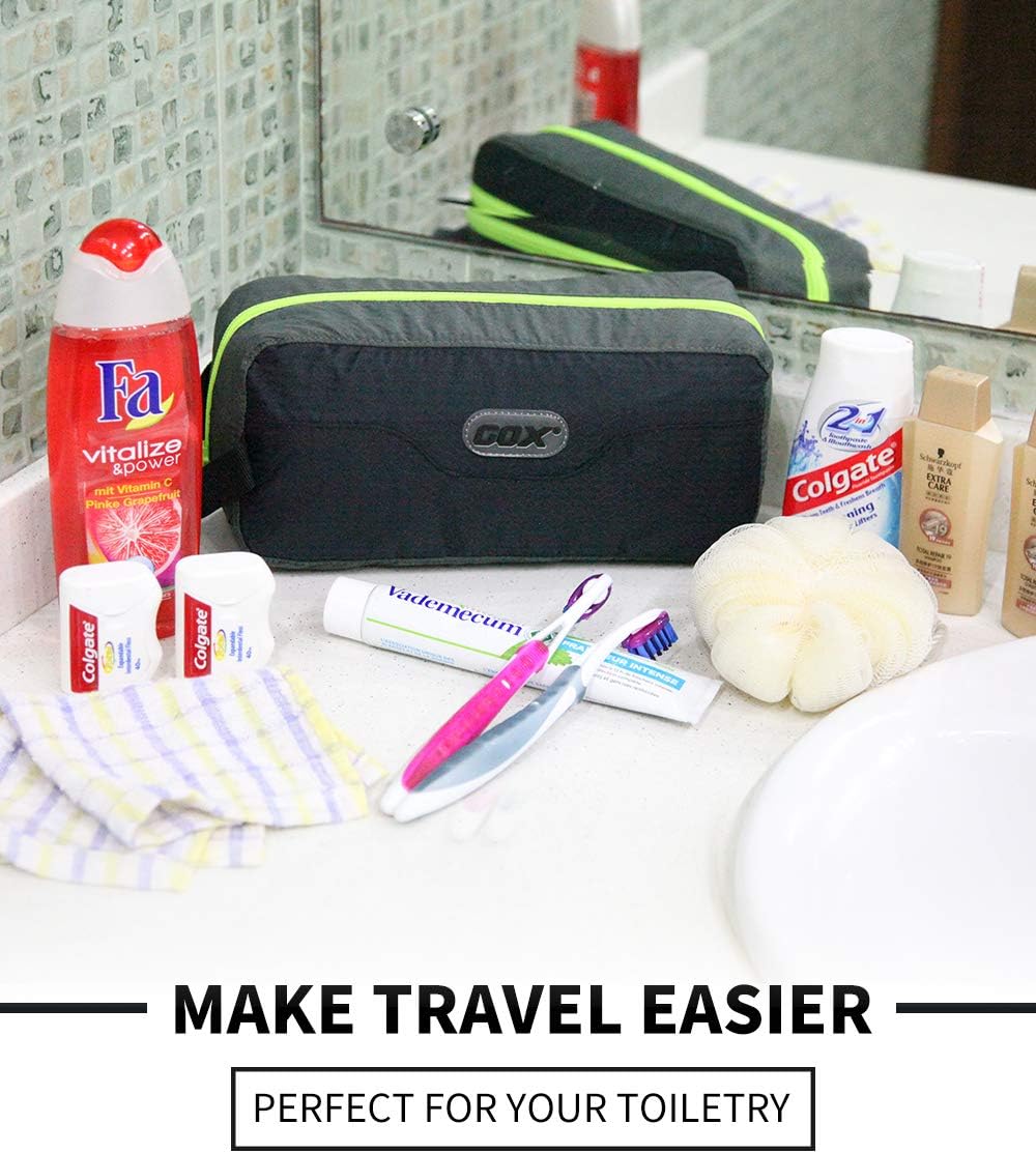 GOX Neceser de viaje Bolsa de cosméticos ultraligera Bolsa de maquillaje portátil de gran capacidad, Negro –