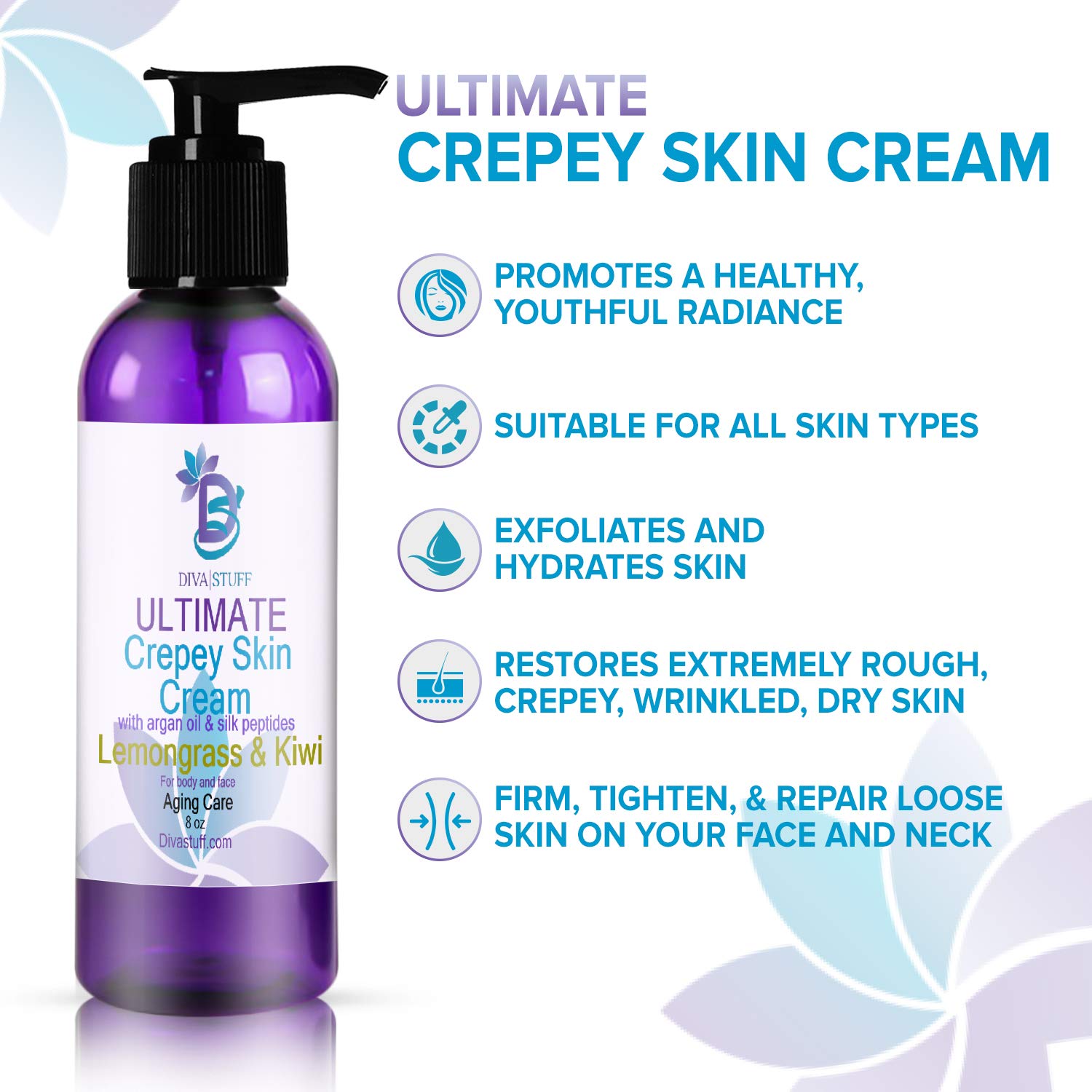 Diva Stuff Crepey Skin Cream – Parche de fresa, para cara y cuerpo, aumenta el colágeno y reduce las arrugas y líneas finas, ácido hialurónico,