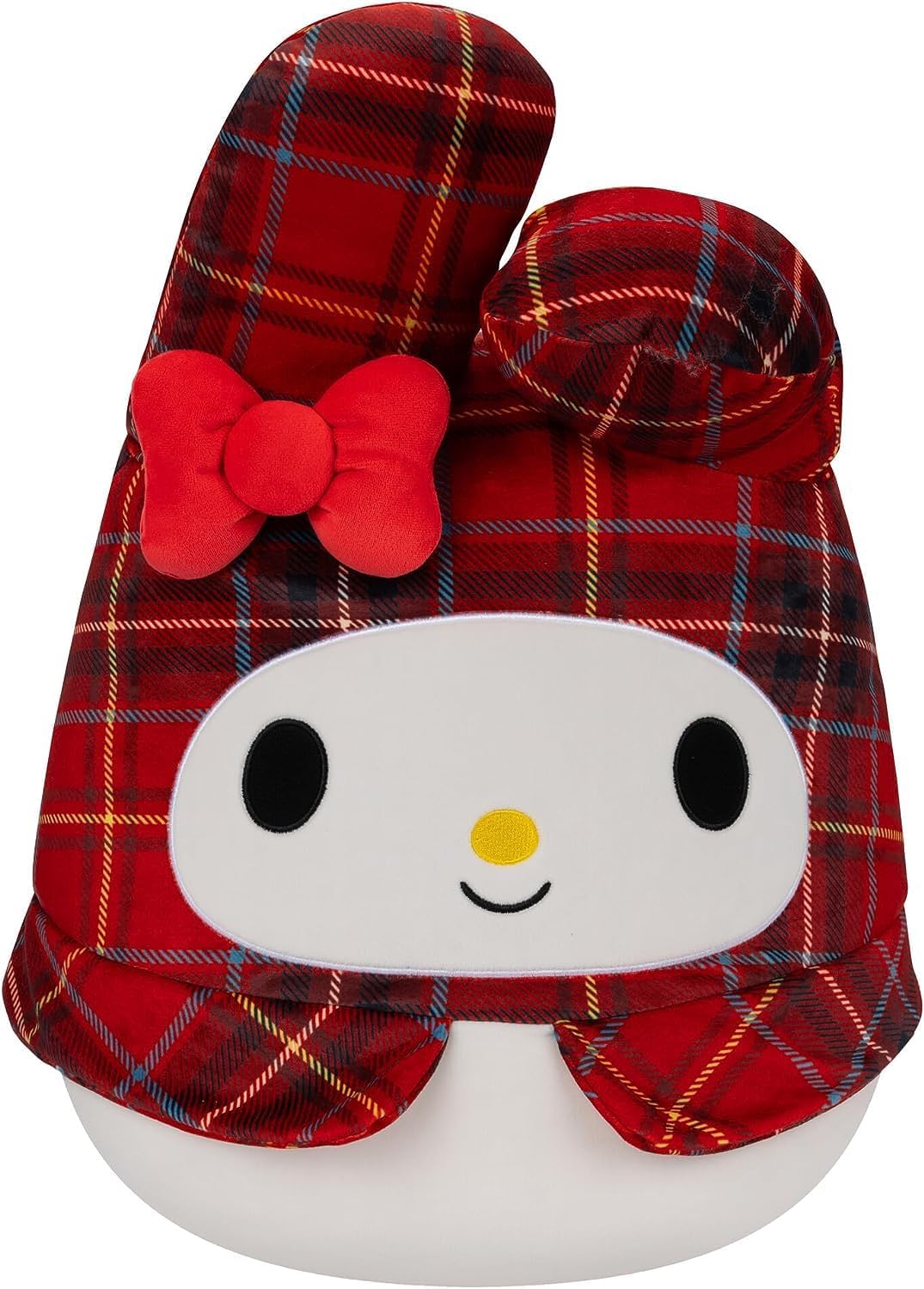 Squishmallow Peluche Kellytoy oficial Sanrio Squad Squishy Animal de almohada (melodía de cuadros rojos, 8 pulgadas)