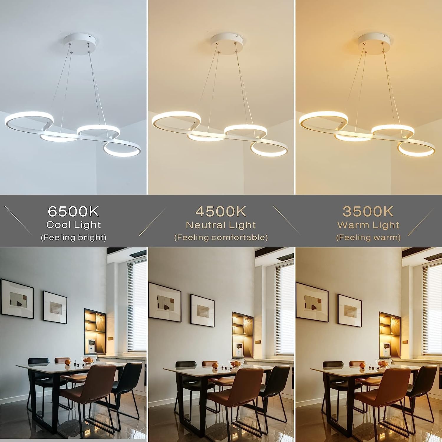 Lámpara LED moderna, lámpara colgante regulable con control remoto, lámpara colgante de montaje empotrado, ajustable, comedor, cocina, isla,