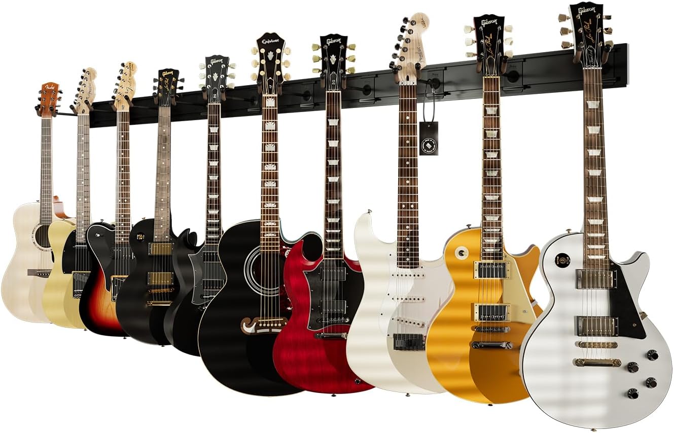 String Swing Soporte de pared para guitarra, soporte para guitarras múltiples, soporte de guitarra colgante para guitarras acústicas y eléctricas,