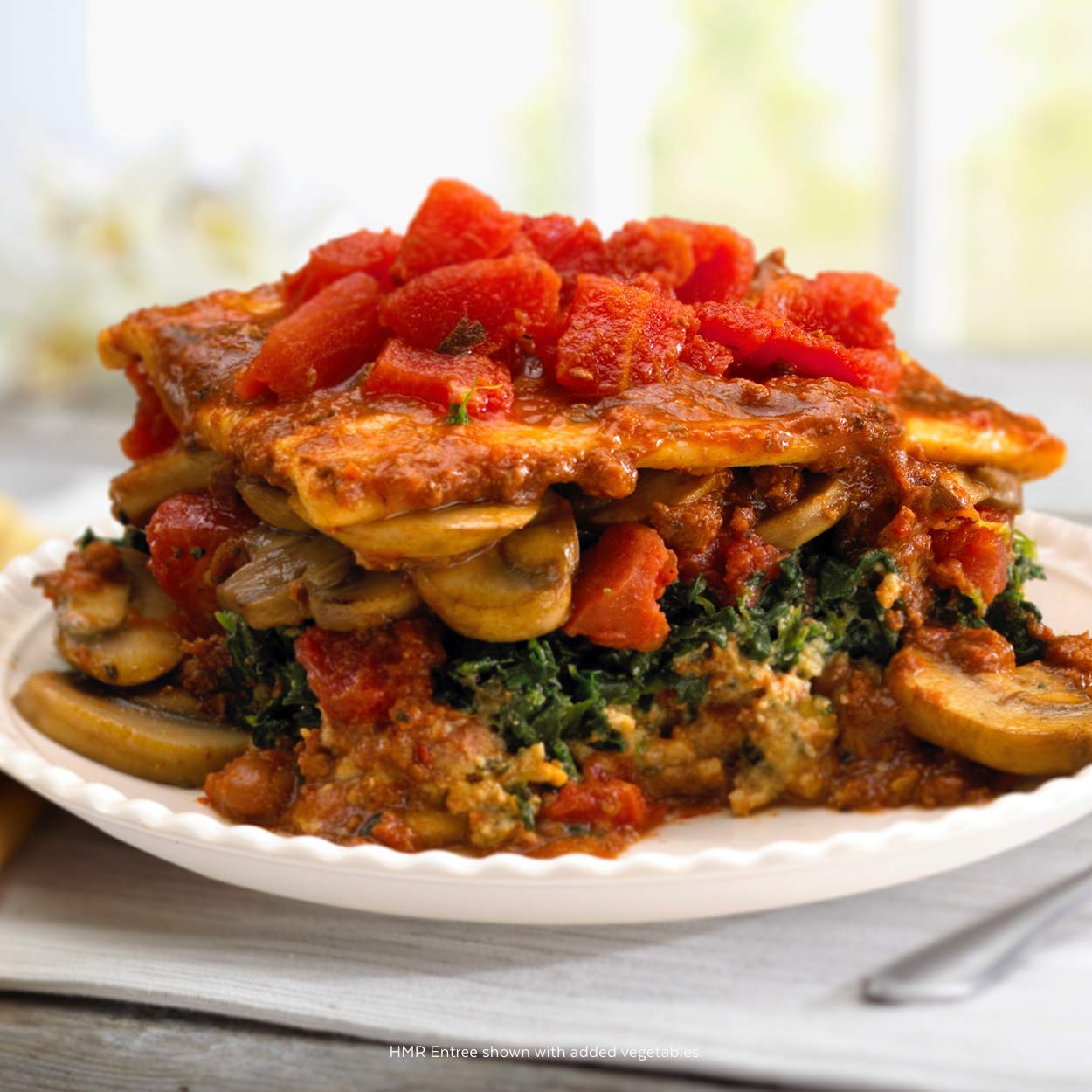 HMR Lasaña con salsa de carne  Almuerzo o cena preenvasados para apoyar la pérdida de peso  Listo para comer  0.45 oz de proteína  Alimentos bajos