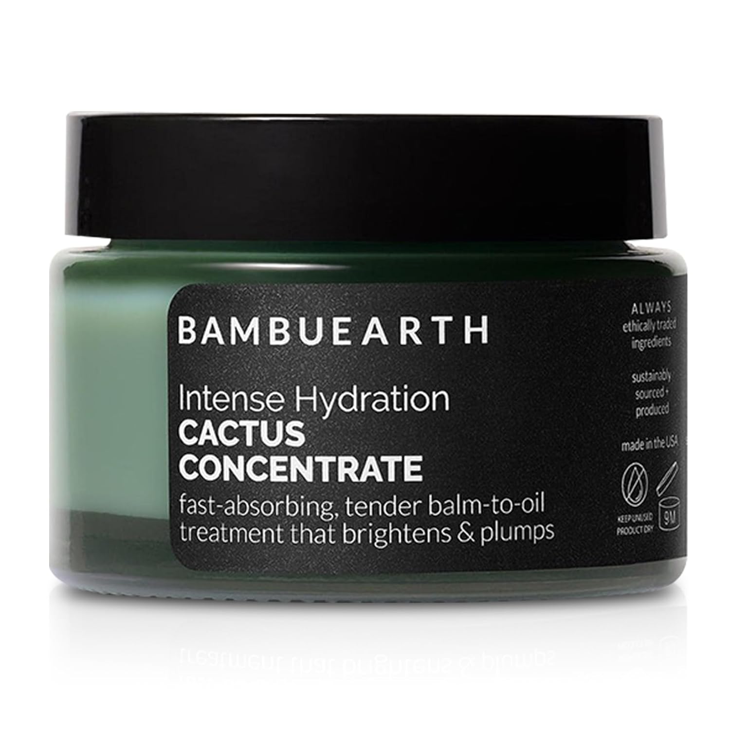 BambuEarth Concentrado de cactus de hidratación intensa, hidratante facial, ingredientes orgánicos y certificado EWG, fórmula para el cuidado de la