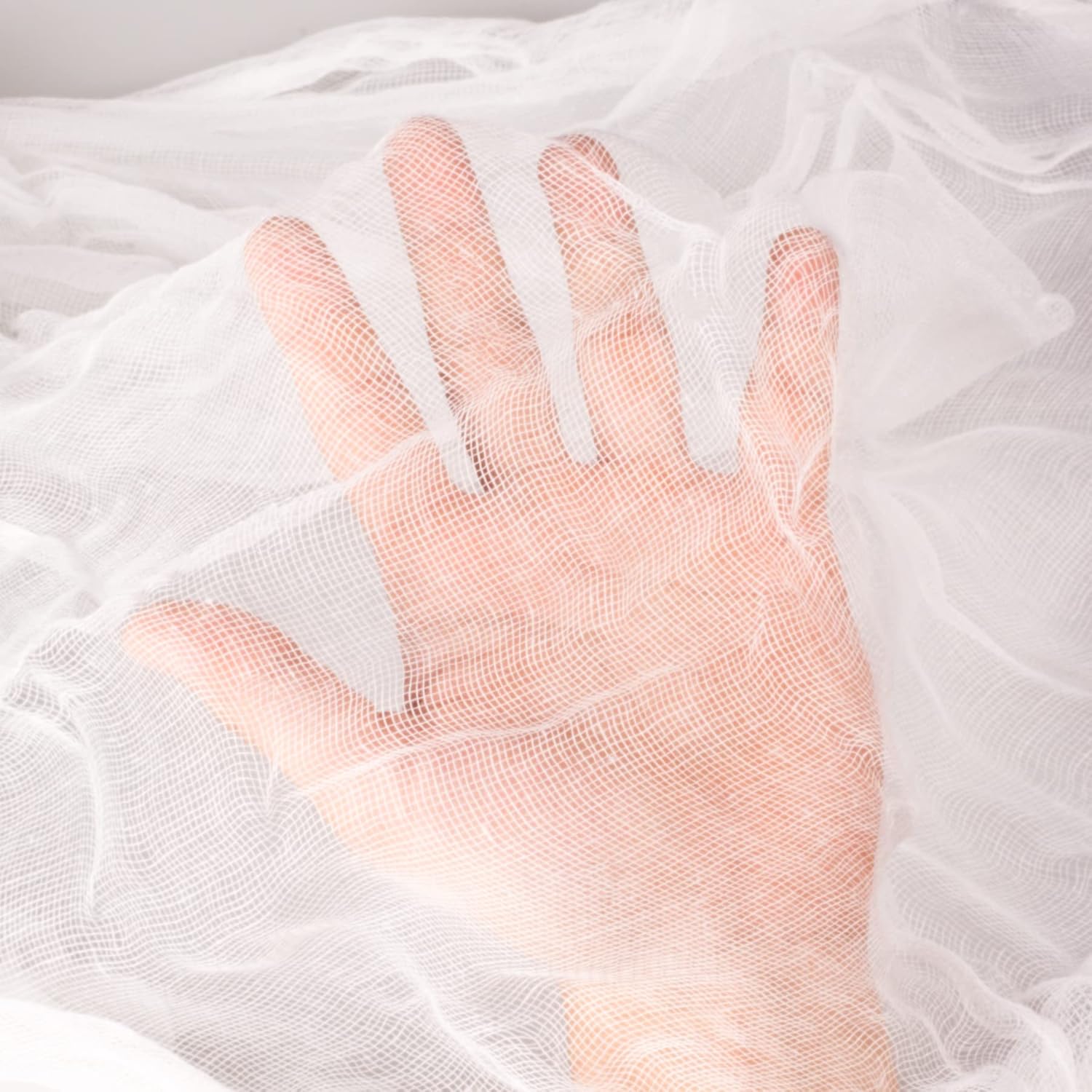 Paño espeluznante de Halloween, paquete de 2 paños espeluznantes de 354 x 85 pulgadas, tela espeluznante blanca para casas embrujadas, fiestas,
