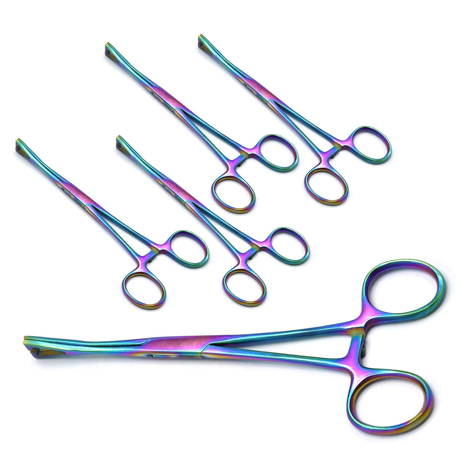 Paquete de 5 pinzas Pennington con cierre ranurado triangular, 6.25 pulgadas, varios colores arcoíris