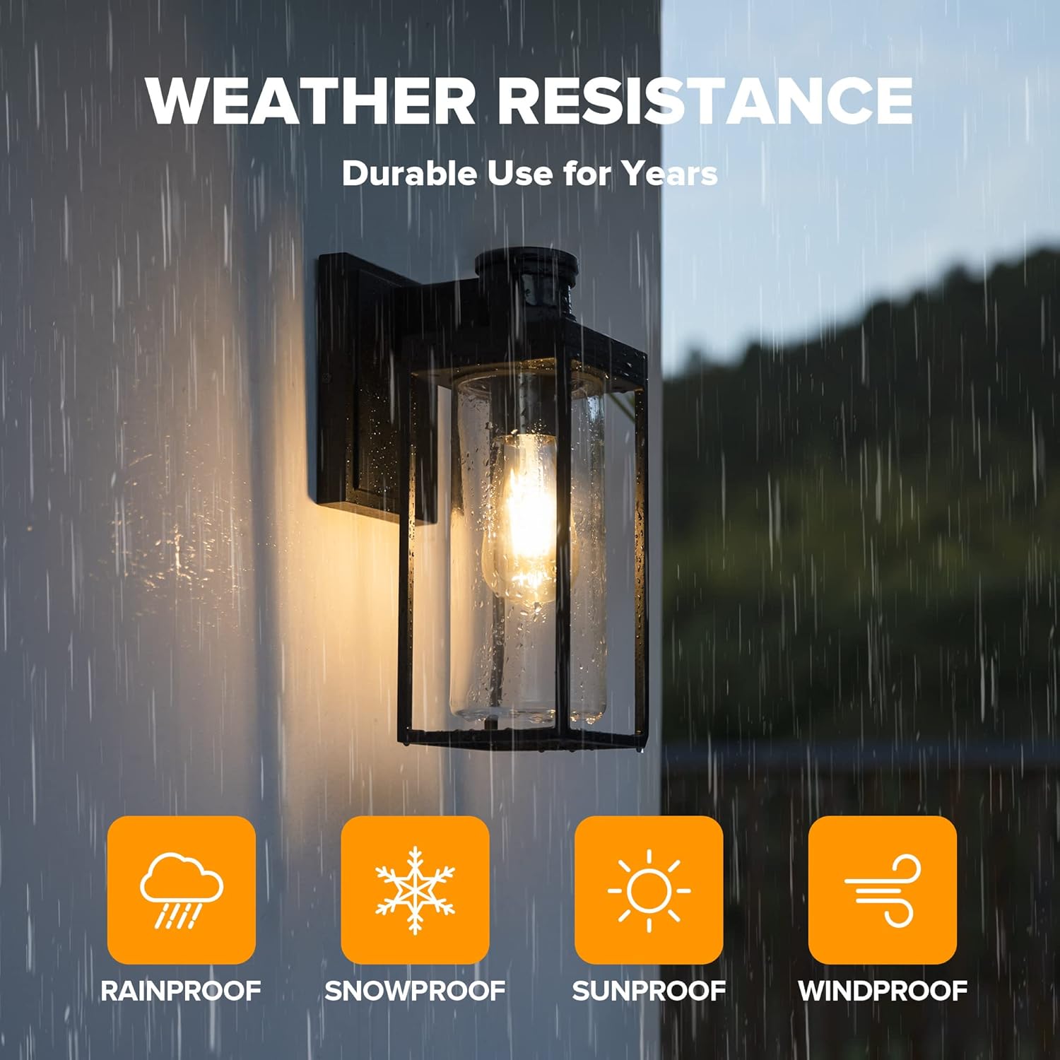 LUTEC Lámpara de pared exterior con sensor de movimiento, aplique de pared exterior del atardecer al amanecer, linterna de pared de aluminio