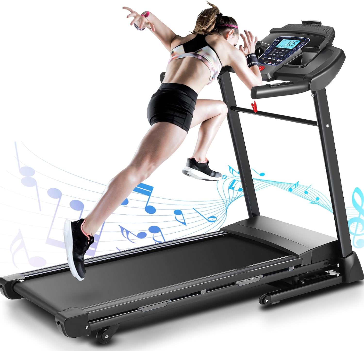 ANCHEER Treadmill with AUTO Incline Foldable Treadmills for Home Smart APP Control Running Machines with Bluetooth Speaker, 3.25HP Folding Treadmill