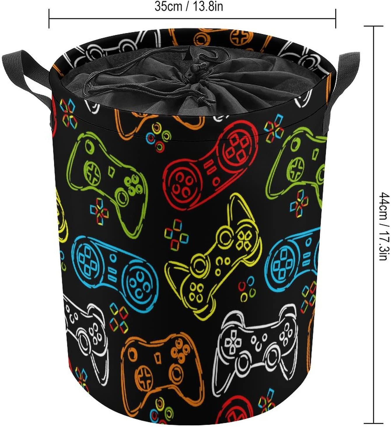 Cesta de lavandería para niños, controlador de juegos, ropa sucia, canasta pequeña para ropa sucia, joystick de neón, plegable, impermeable,
