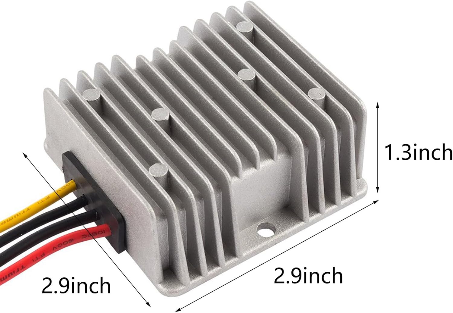 TOP-VIGOR Convertidor de voltaje de gran tamaño CCDC DC 12V Paso hasta DC 19V 6A 114W, impermeable IP68 convertidor de voltaje regulador