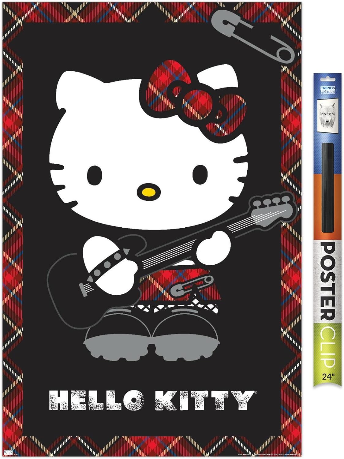 Trends International Hello Kitty – Póster de pared punk, 22.37 x 34.00 pulgadas, paquete de póster y clip