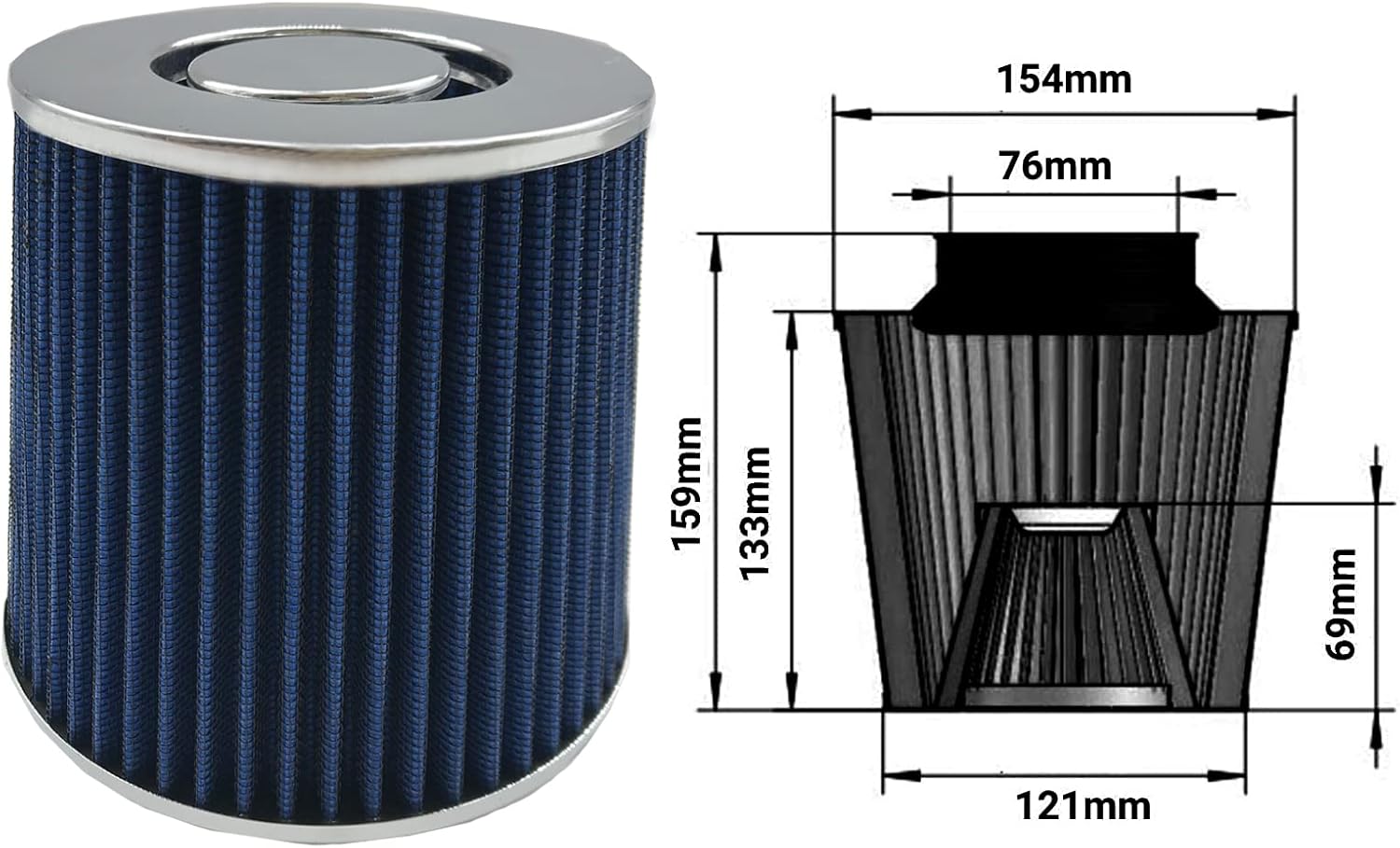 Kit de admisión de aire Ram corto de 2.75 pulgadas + filtro para Volkswagen Golf Jetta Beetle con 1.8L 1.9L 2.0L 2.8L 1999-2005 para Audi TTTT