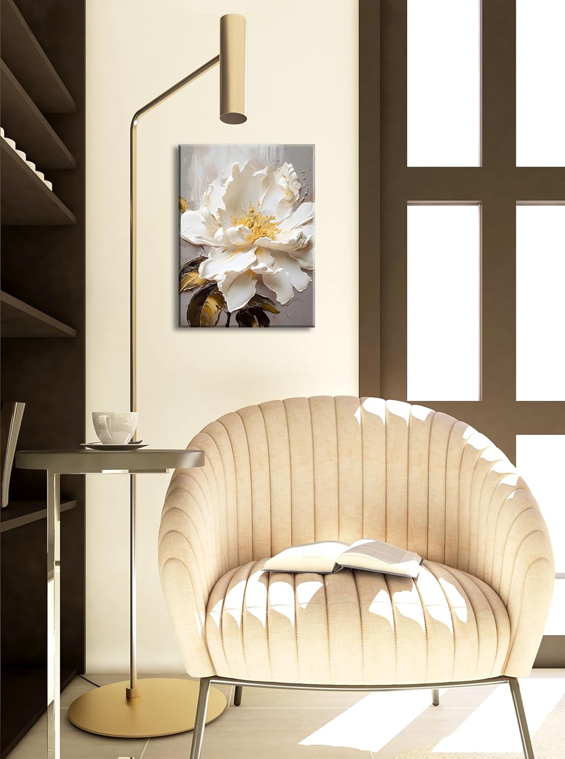 BLINFEIRU Arte de pared de flores para decoración de baño, cuadros modernos para decoración de pared de dormitorio, elegante pintura en lienzo