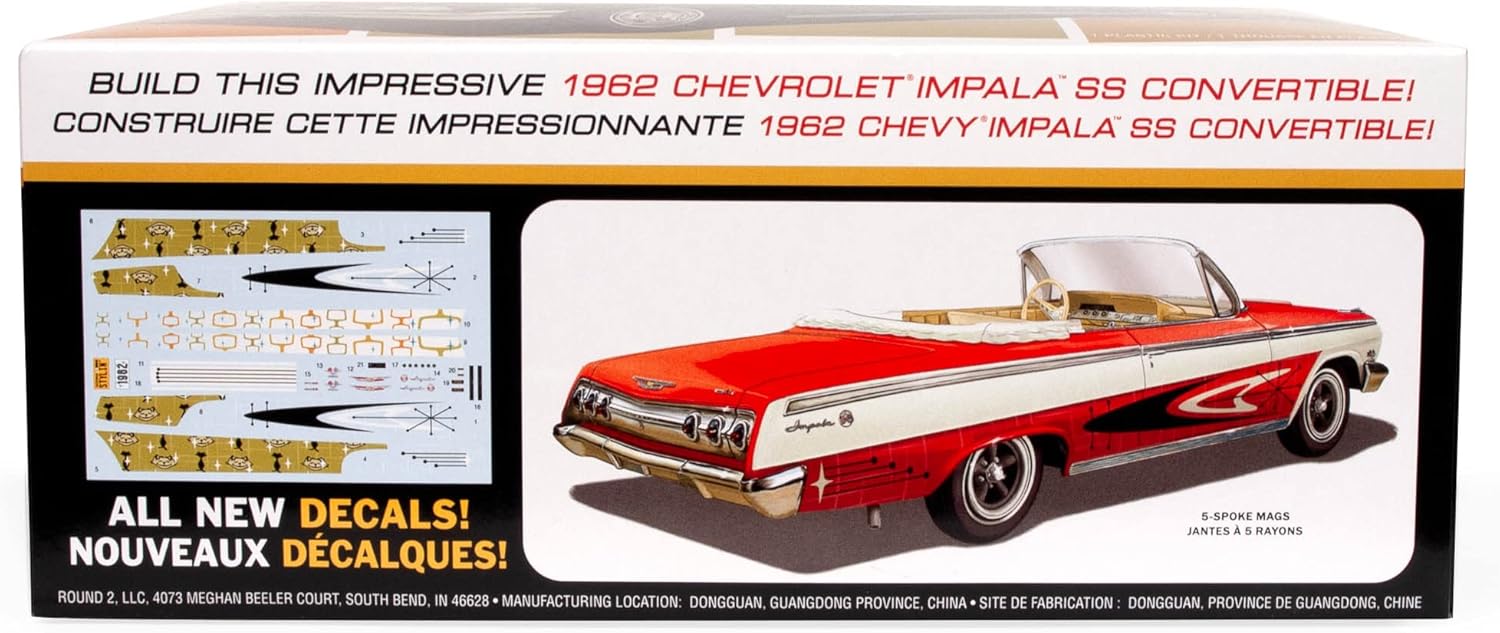 AMT 1962 Chevy Impala Convertible 125 Modelo Kit
