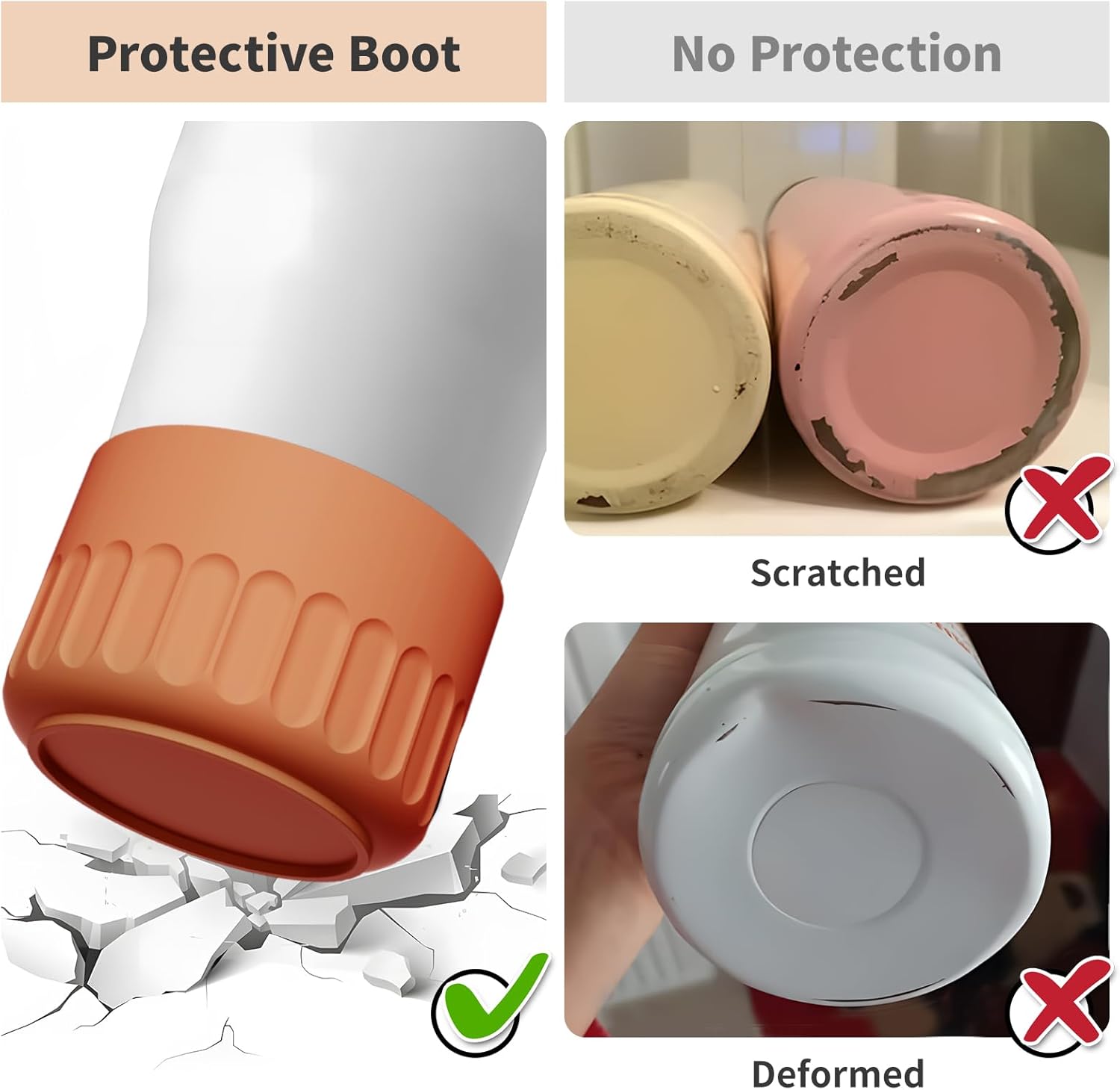 Funda protectora de silicona para funda de botella para Stanley Cup Accessories Tumbler Quencher IceFlow 40, 30, 20 onzas, Hydroflask de 12 a 24