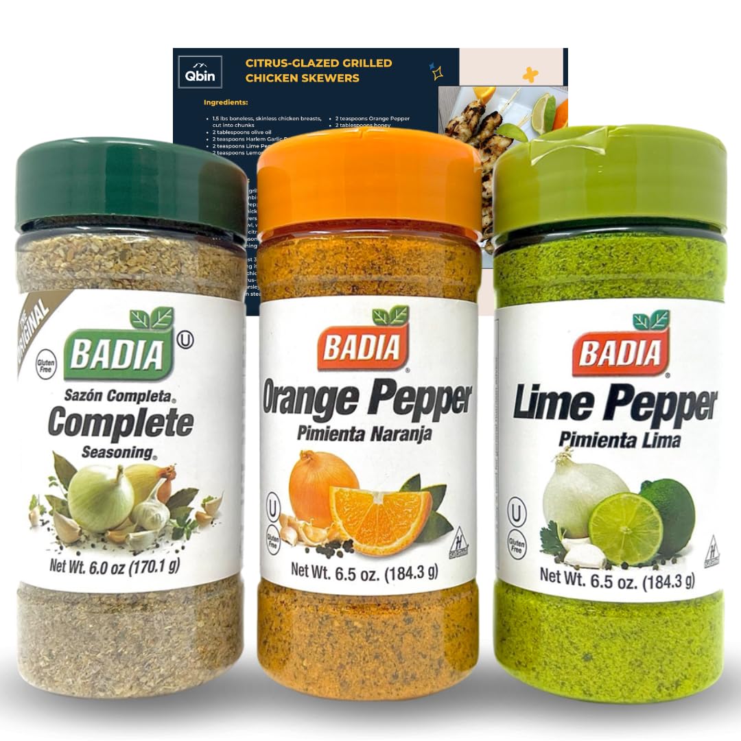 Badia – Paquete completo de condimentos de lima y pimienta cítrica naranja, condimento completo, juego de condimentos de pimienta lima y pimienta