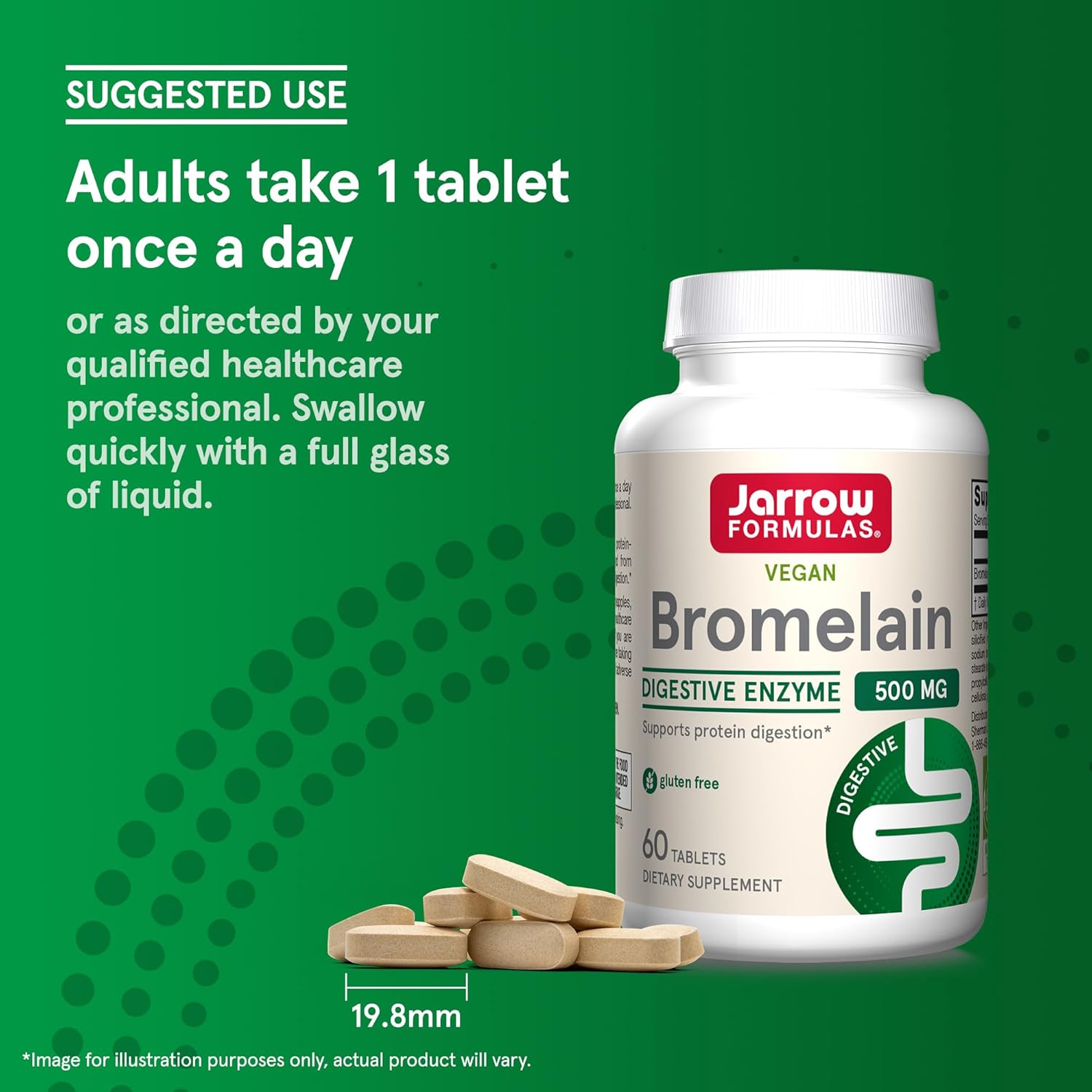 Jarrow Formulas Bromelina 500 mg – Enzimas digerentes de proteínas de piña – Ayuda y apoya la digestión de proteínas – Suplemento dietético – Apto