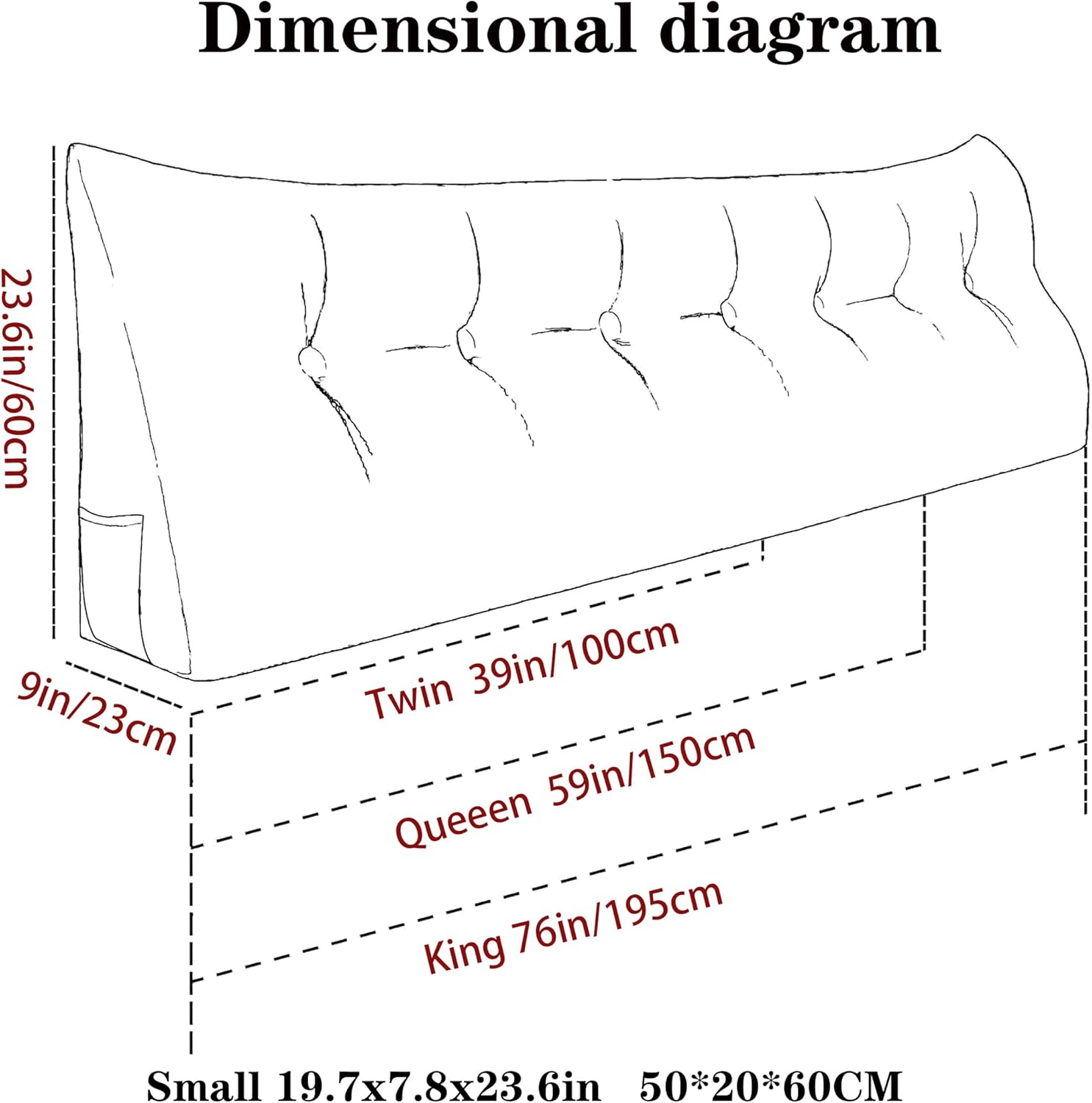 Almohada grande triangular para cabecero, respaldo de lectura, reposo de cama, soporte de respaldo para cama de día, posicionamiento lumbar, funda