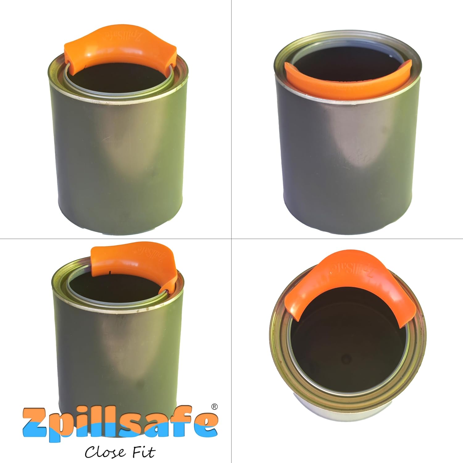 ZpillSafe Close Fit – Paquete de 2 embudos de pintura de cocina innovadores hechos de silicona para recipientes de líquidos de pared delgada de 2 a