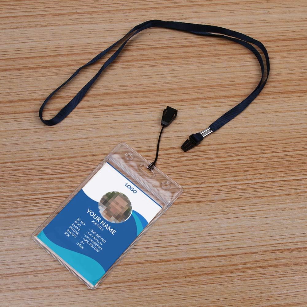ICObuty Correa de cuello desmontable con cordón, 100 unidades, liberación rápida, venta completa a granel para portatarjetas de identificación,