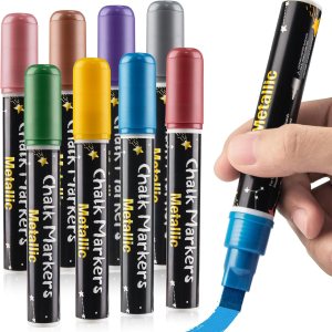 Marcadores de tiza lÃquida metálica para pizarra, paquete de 8 marcadores de tiza lÃquida jumbo de 0.394 pulgadas, marcadores de pizarra de vidrio Marcadores de tiza lÃquida metálica para pizarra, paquete de 8 marcadores de tiza lÃquida jumbo de 0.394 pulgadas, marcadores de pizarra de vidrio