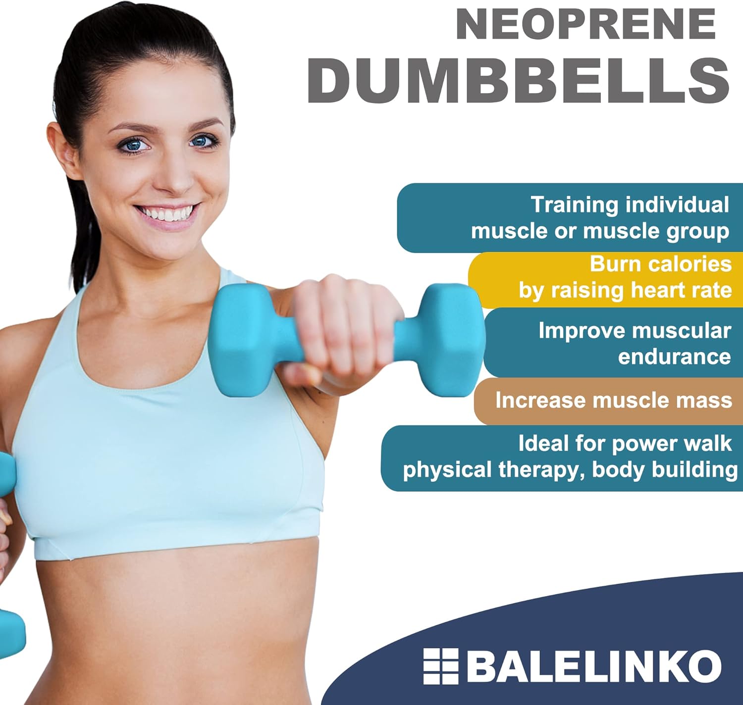 Balelinko Equipo de gimnasio en casa, entrenamiento de fuerza, pérdida de peso, pesas de pilates, juegos de yoga, pesas libres para mujeres,