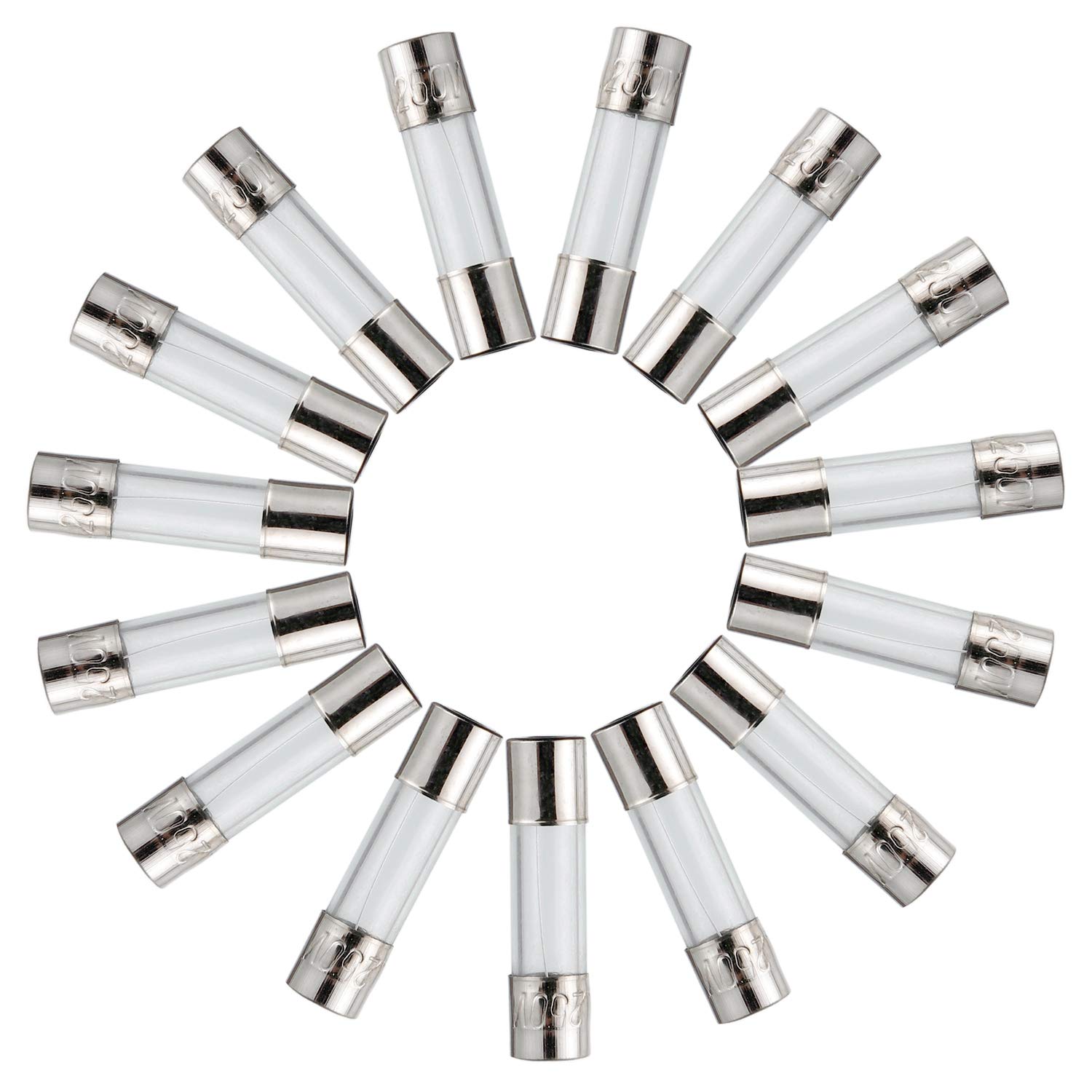 BOJACK Fusibles de vidrio de soplado rápido F4AL250V de 0.236×1.181 in 4 A 4 amp 250 V 0.24×1.18 pulgadas Volt F4AL250V (paquete de 18 piezas)