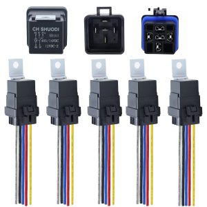 Paquete de 5 relés y arnés impermeables de 4030 amperios 12 V CC, cables de cobre estañado de 12 AWG, relé automotriz SPDT de 5 pines de 12 V 5P, Paquete de 5 relés y arnés impermeables de 4030 amperios 12 V CC, cables de cobre estañado de 12 AWG, relé automotriz SPDT de 5 pines de 12 V 5P,