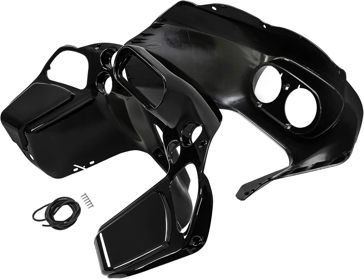 HECASA Carenado interior y exterior de murciélago compatible con Harley-Davidson Road Glide CVO EFI FLTRI 1998-2013 Kit de carenado de faros
