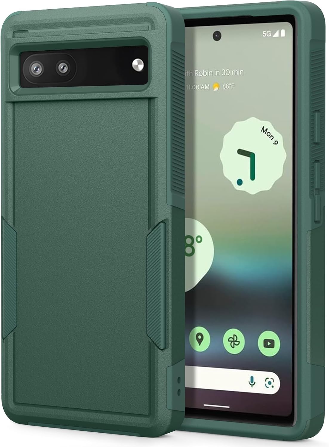 Funda para Google Pixel 6A, funda de teléfono Dual Guard Pixel 6A, carcasa rígida de silicona híbrida a prueba de golpes, funda protectora de cuerpo