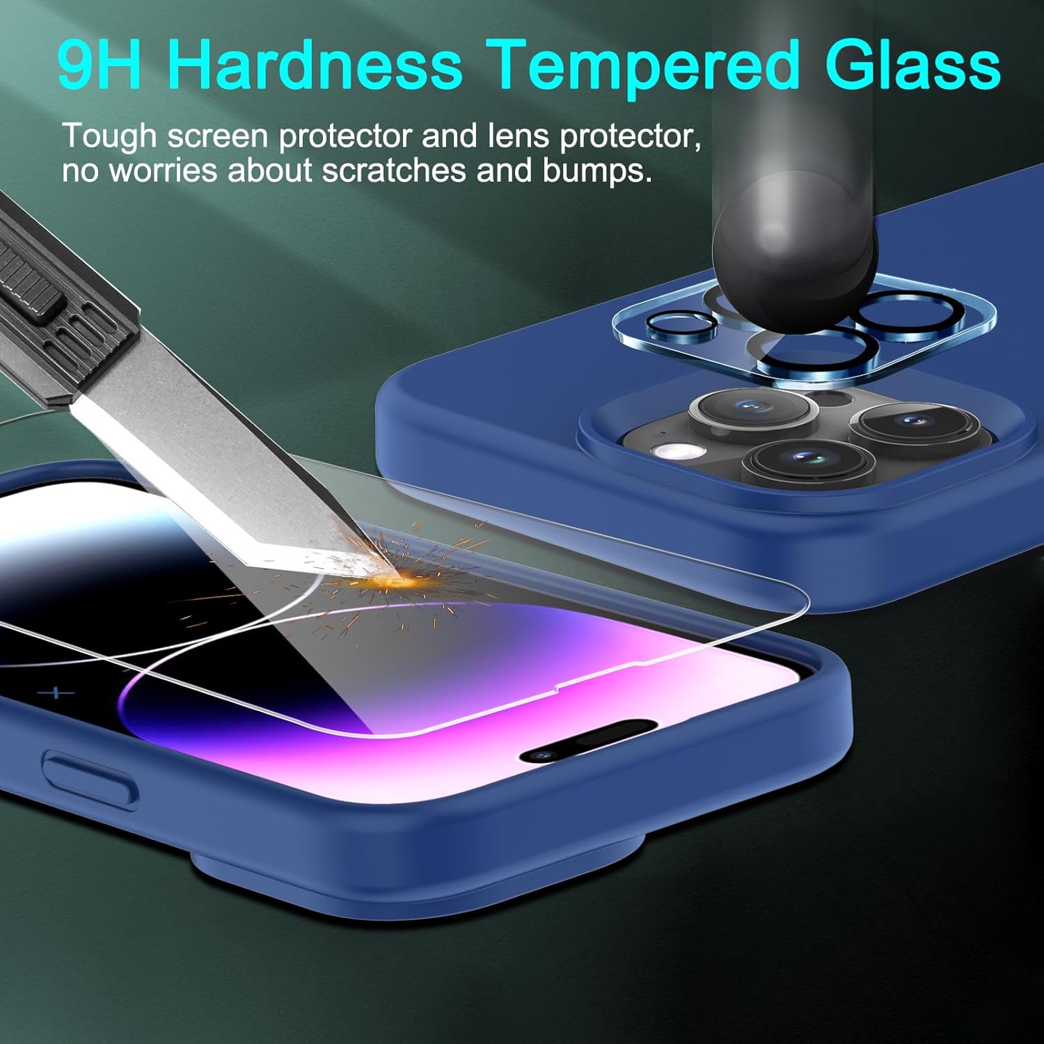TIQPOUA Funda de silicona líquida para Apple iPhone 14 Pro Max, accesorios a prueba de golpes, delgada, suave, adecuada para Magsafe, con 2