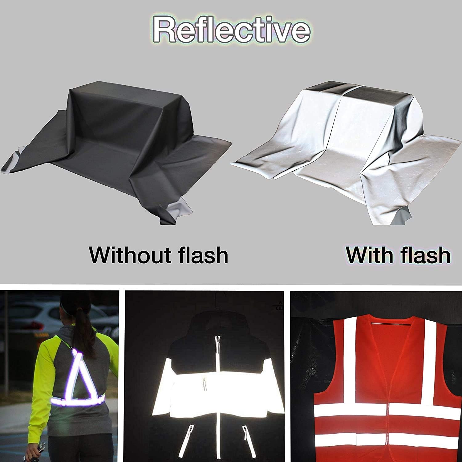 Fabric Empire Tela elástica reflectante de 4 vías para deportesseguridad, 53 pulgadas de anchovendido por The Yard