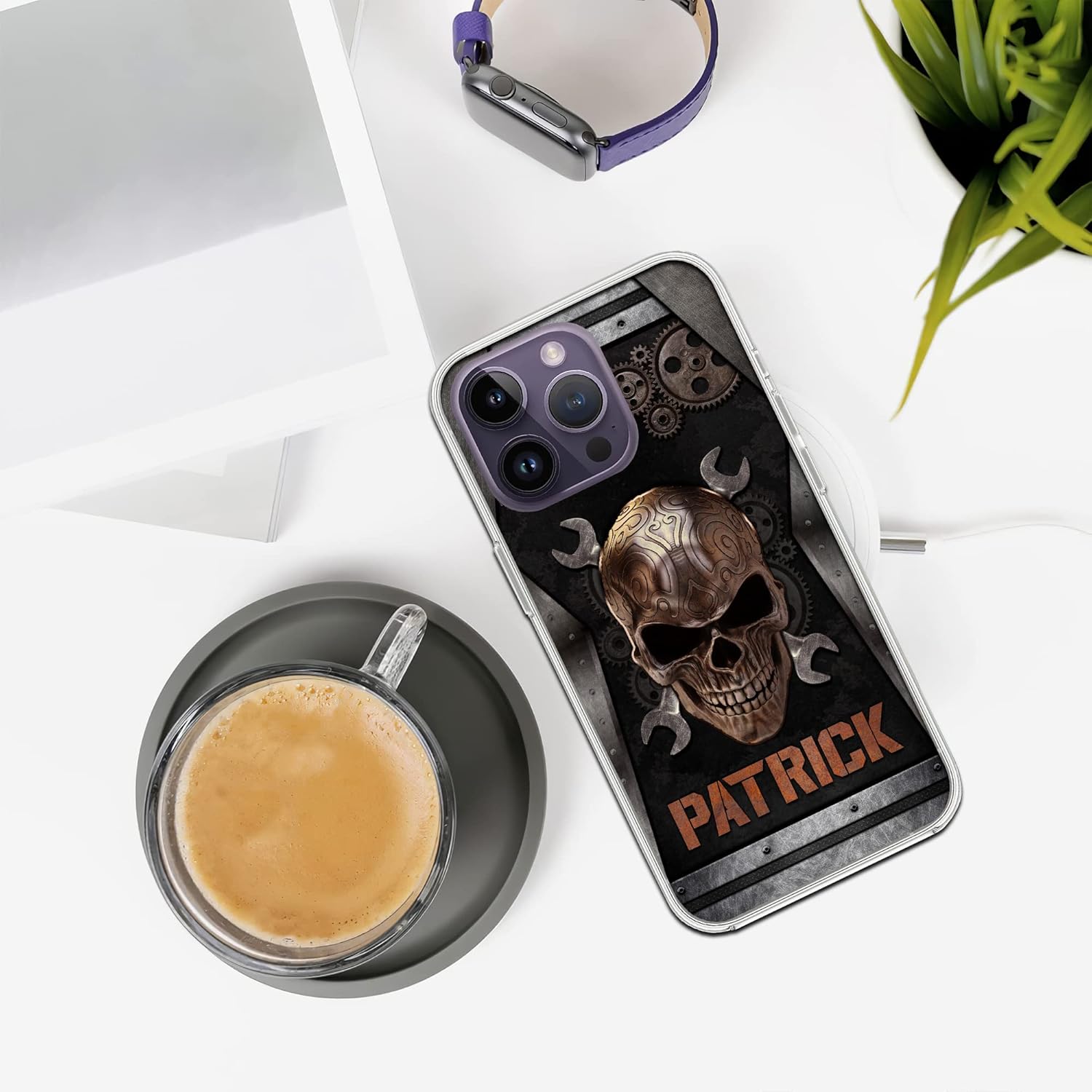Funda protectora transparente con nombre personalizado para técnico de mecánica, compatible con iPhone 15 14 13 12 11 X Xs Xr 8 7 6 Mini Pro Max