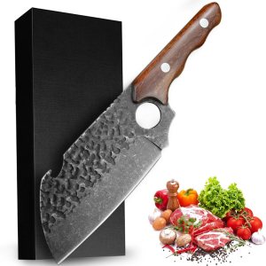 ohmonlyhoo Cuchilla de carne para cortar carne, picar, cortar en cubitos, picar, picar, cuchillos de cocina de 12 pulgadas hechos con acero HC ohmonlyhoo Cuchilla de carne para cortar carne, picar, cortar en cubitos, picar, picar, cuchillos de cocina de 12 pulgadas hechos con acero HC