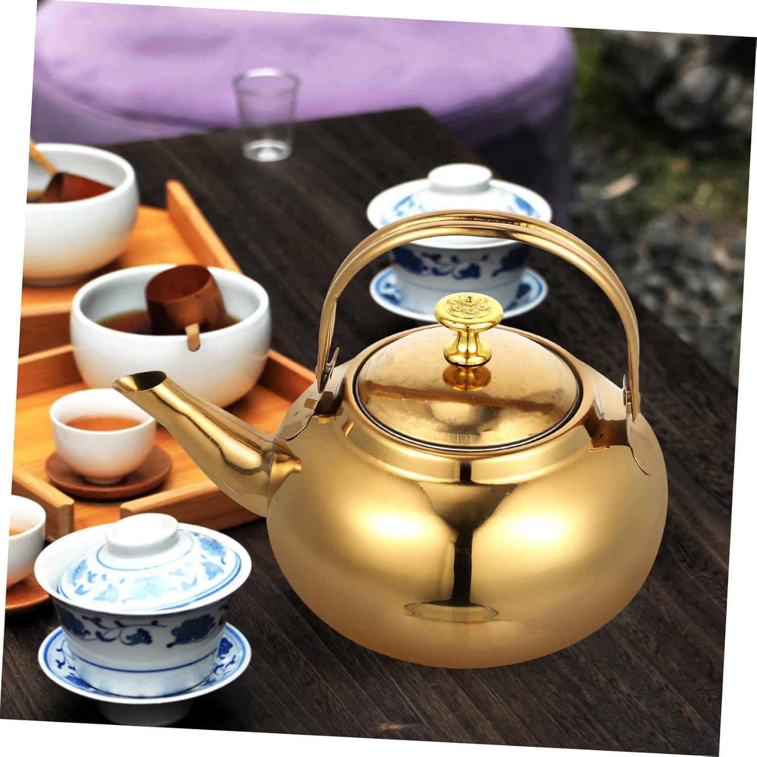 NAMOARLY Exquisita olla de acero inoxidable Hervidor de té Estufa Tetera Hervidor de acero inoxidable Hervidor de agua Estufa Top Silbando Hervidor