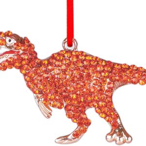 WaaHome Adornos de Navidad de dinosaurio de metal, adornos de recuerdo de dinosaurio naranja para decoraciones de árbol de Navidad, decoración de WaaHome Adornos de Navidad de dinosaurio de metal, adornos de recuerdo de dinosaurio naranja para decoraciones de árbol de Navidad, decoración de