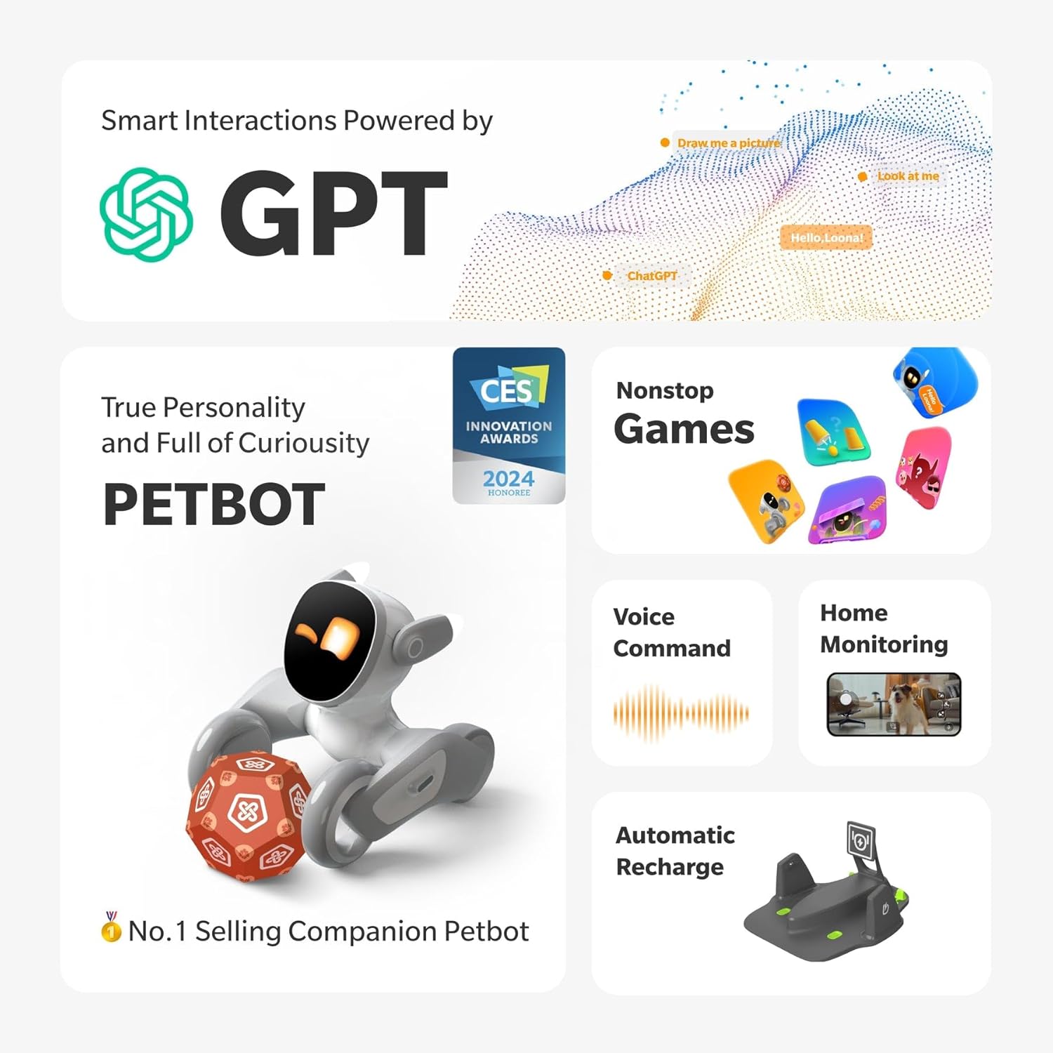 Loona El robot inteligente más avanzado para mascotas  Chat GPT habilitado con comando de voz y reconocimiento de gestos  Los mejores regalos para