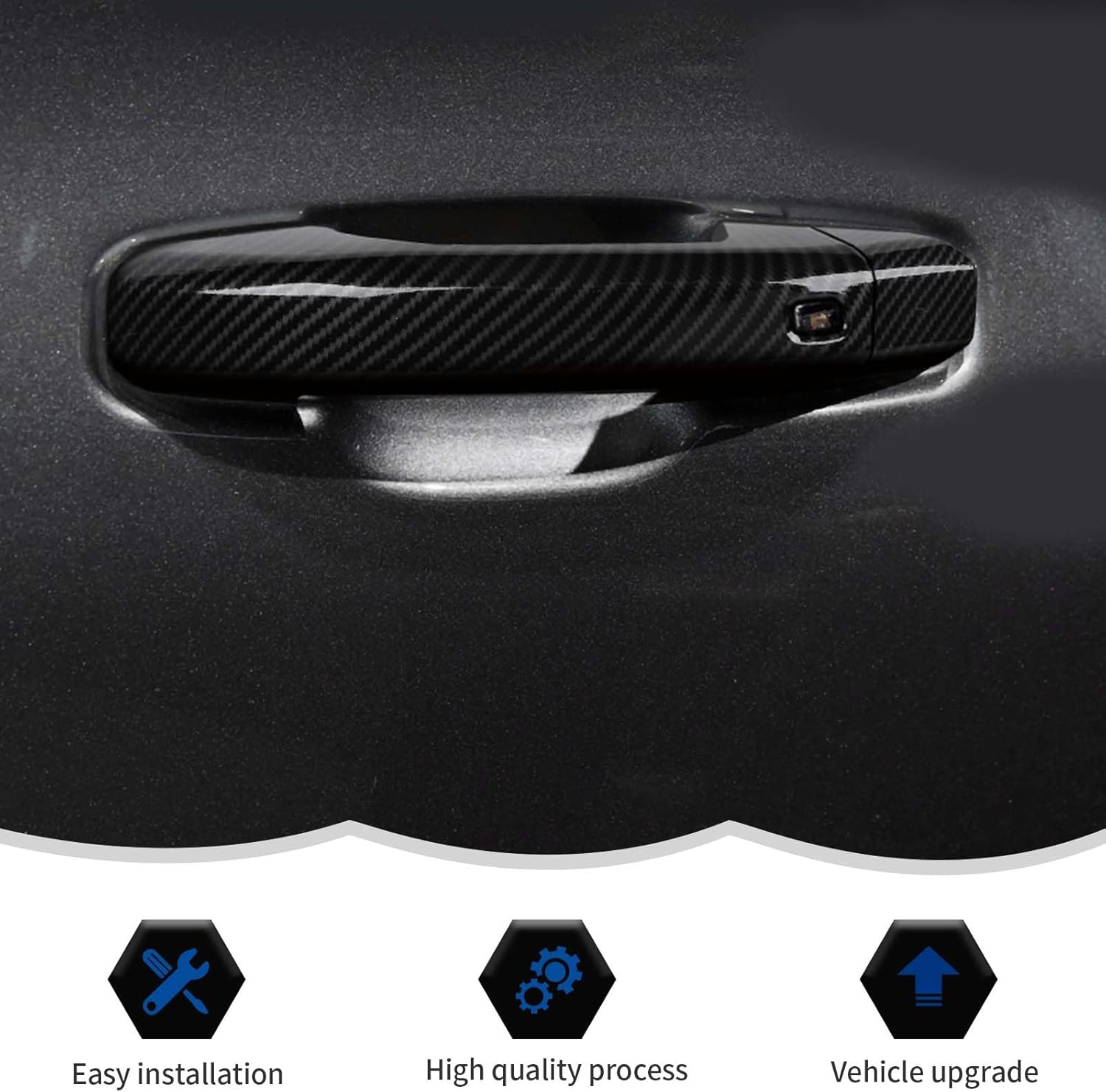 RT-TCZ Cubierta de fibra de carbono para manija de puerta, accesorios exteriores para Chevrolet SilveradoGMC Sierra 2019-2023, para Chevrolet Tahoe