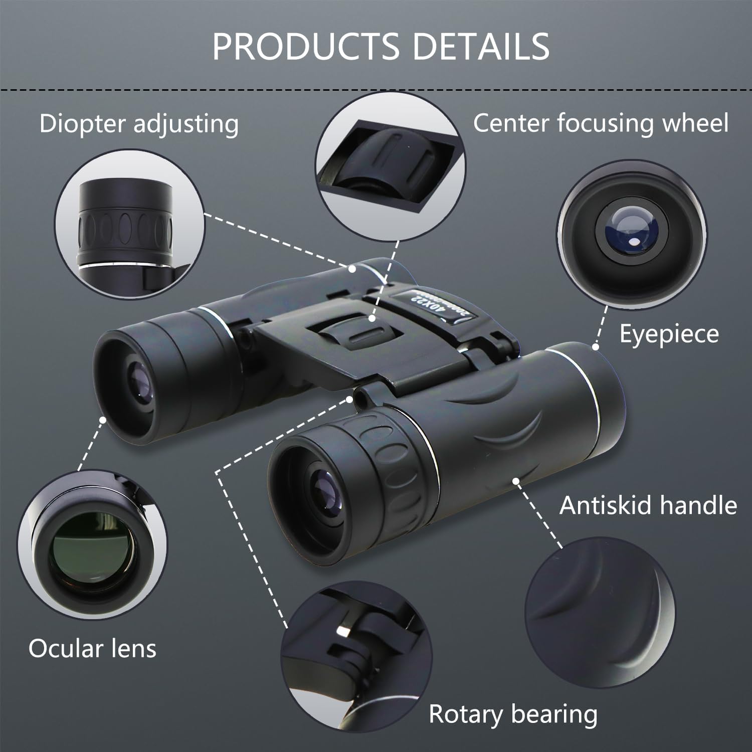 BLACKICE 40X22 Compact Binoculars for Adults, High Powered Mini Pocket Binoculars, Waterproof Small Binoculars for Bird Watching, Hunting, Concert,