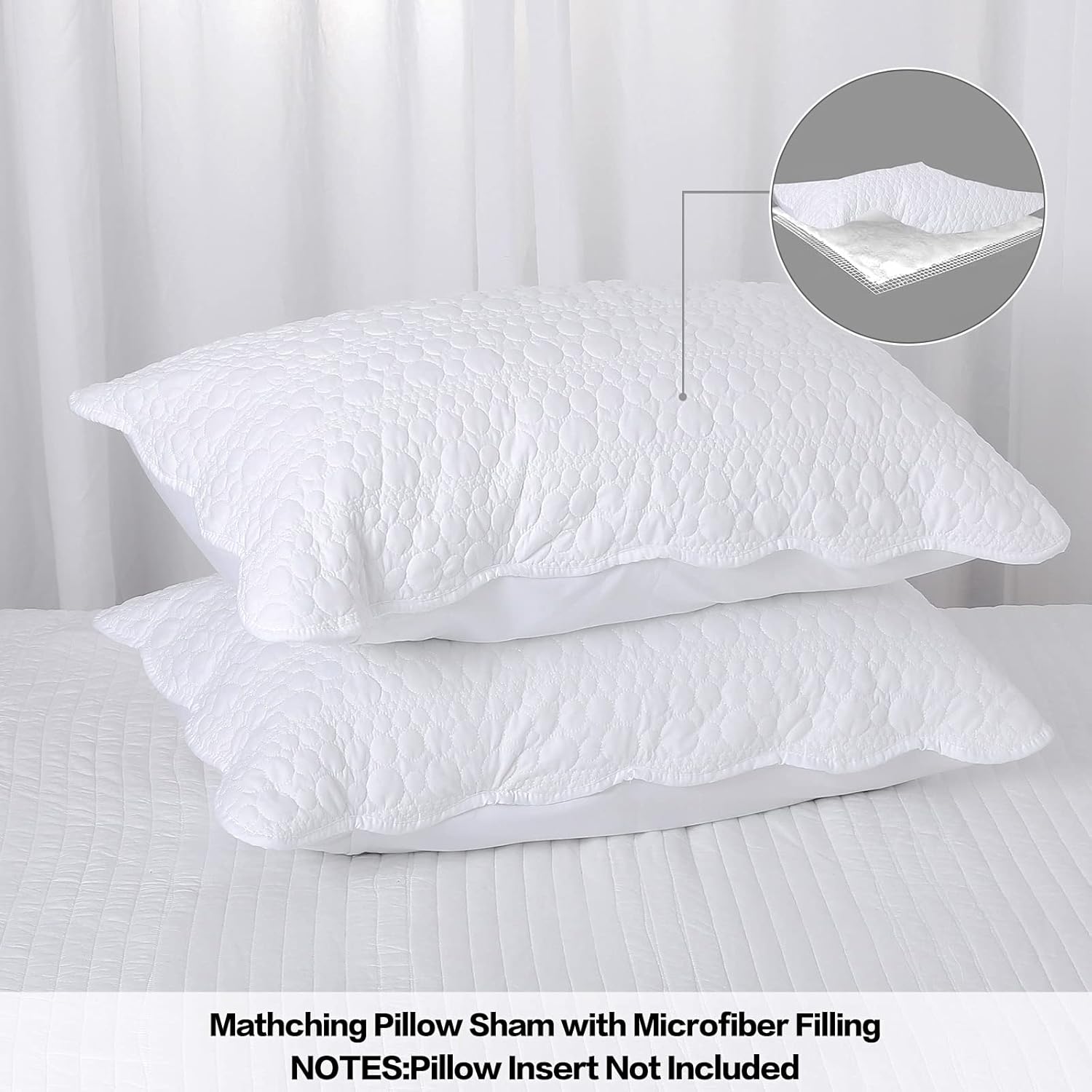 Juego de 2 fundas de almohada de tamaño estándar, ultra suaves y transpirables de 20 x 26 pulgadas, fundas de almohada acolchadas con cierre de