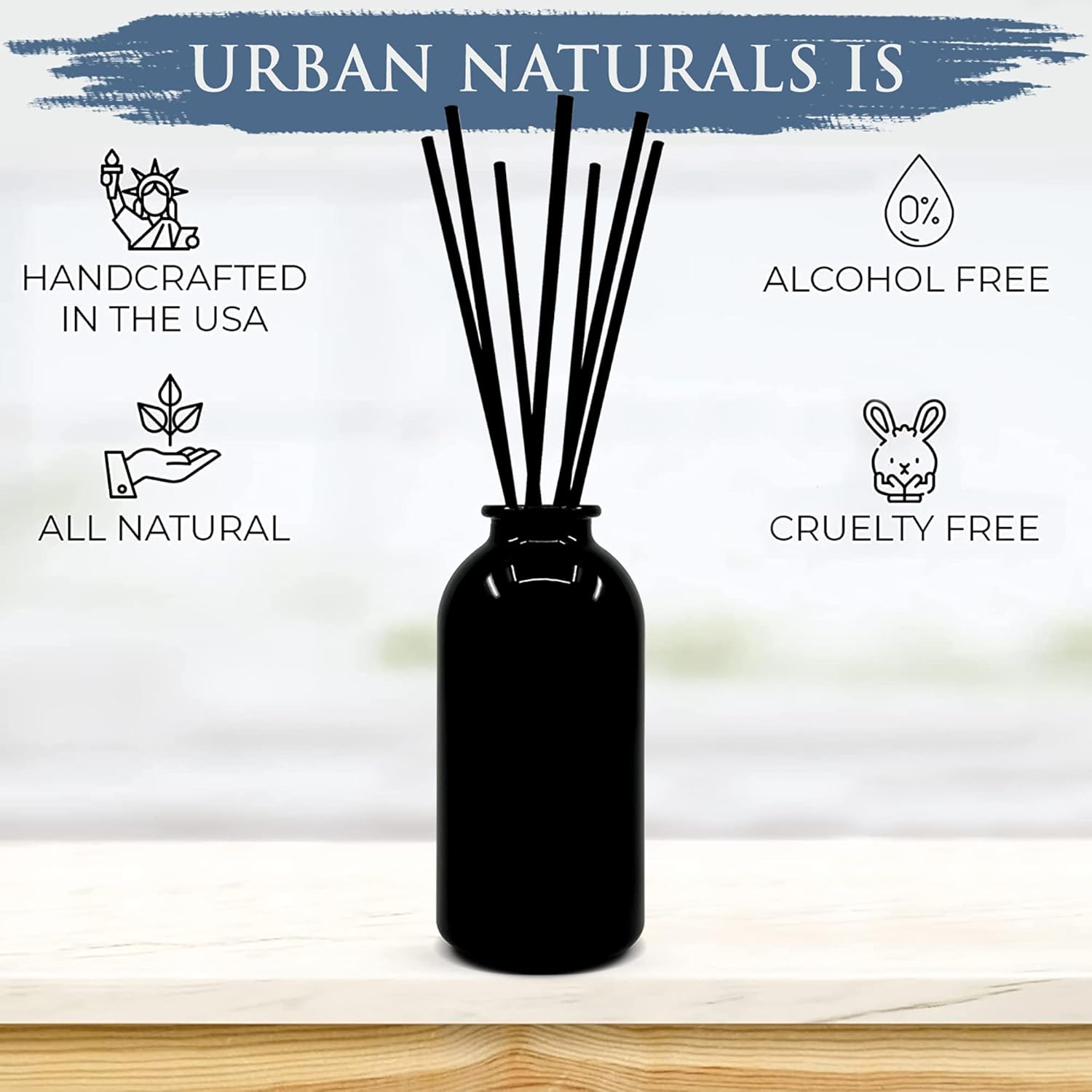 Urban Naturals Crisp White Linen Reed Diffuser Gift Set  with Citrus, Ozone, Ylang-Ylang, Lilies & Sandalwood Notes for a Fresh, Clean Cotton