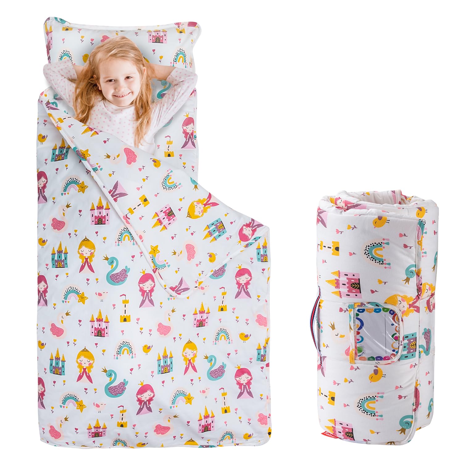 Tapete de siesta para preescolar, 50 x 20 pulgadas (edades 3-5), tela 100% algodón, guardería prek prek prek kindergarten con almohada y manta,