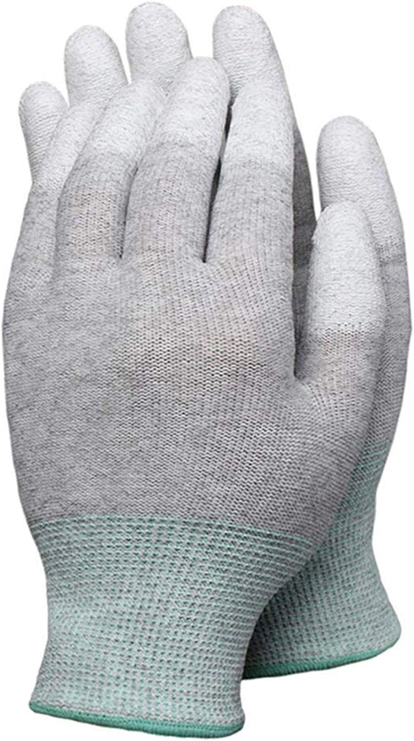 VIPER – 10 pares de guantes antiestáticos, recubiertos de fibra de carbono gris, 13G ESD guantes de trabajo de seguridad