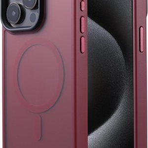 Tigowos Funda compatible con iPhone 15 Pro, compatible con MagSafe de 10 pies, resistente a las caídas, con sensación de piel mate, cubierta trasera Tigowos Funda compatible con iPhone 15 Pro, compatible con MagSafe de 10 pies, resistente a las caídas, con sensación de piel mate, cubierta trasera